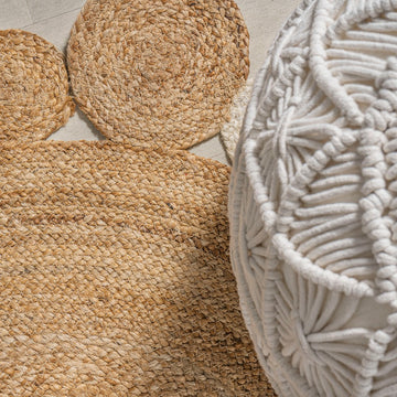 Ayana Two-tone Jute Hippy Circle Area Rug